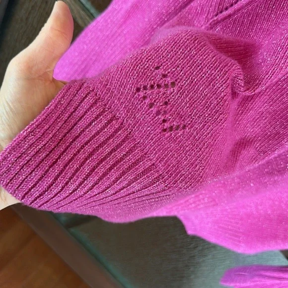 Zadig and Voltaire Alma Cashmere Wool Button Shoulder Sweater - Clematis size S - Picture 9 of 13